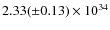 $2.33 (\pm 0.13) \times 10^{34}$