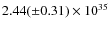 $2.44 (\pm 0.31) \times 10^{35}$