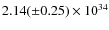 $2.14 (\pm 0.25) \times 10^{34}$