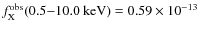$f_{{\rm X}}^{{\rm obs}}{\rm (0.5{-}10.0 ~ keV)}
= 0.59 \times 10^{-13}$