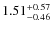 $\rm 1.51^{+0.57}_{-0.46}$