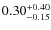 $\rm0.30^{+0.40}_{-0.15}$
