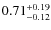 $\rm0.71^{+0.19}_{-0.12}$