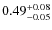 $\rm0.49^{+0.08}_{-0.05}$