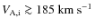 $V_{\rm
A,i} \ga 185~{\rm km~s}^{-1}$