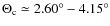 $\Theta_{\rm c} \simeq 2.60^\circ -
4.15^\circ$