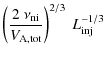 $\displaystyle \left( \frac{2 ~ \nu_{\rm ni}}{V_{\rm A,tot}} \right)^{2/3} \
L_{\rm inj}^{-1/3}$