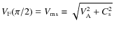 $V_{\rm F}(\pi /
2) = V_{\rm ms} \equiv \sqrt{V_{\rm A}^2 + C_{\rm s}^2}$