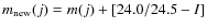 $m_{\rm new}(j)= m(j) + [24.0/24.5 - I]$