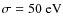 $\sigma=50~{\rm eV}$