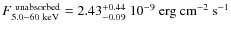 $F_{5.0-60~{\rm keV}}^{\rm ~unabsorbed}=2.43_{-0.09}^{+0.44}~10^{-9}~{\rm erg}~{\rm cm}^{-2}~{\rm s}^{-1}$
