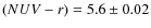 $(NUV-r) = 5.6 \pm 0.02$