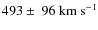 ${\rm 493\pm~96~km~s^{-1}}$