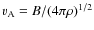 $v_{\rm A}=B/(4\pi\rho)^{1/2}$