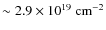 ${\rm\sim 2.9\times10^{19}~cm^{-2}}$