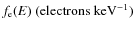${f_{\rm e}(E)~\rm (electrons~keV^{-1})}$
