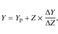 \begin{displaymath}Y = Y_{\rm p} + Z \times \frac{\Delta Y}{\Delta Z} ,
\end{displaymath}