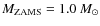 $M_{{\rm ZAMS}} =
1.0~M_\odot$