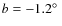 $b = - 1.2\hbox{$^\circ$ }$