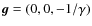 $\vec{g}=(0,0,-1/\gamma)$
