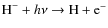$\textup{H}^- + h\nu \rightarrow \textup{H}+ \textup{e}^-$