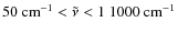 $50\textup{ cm}^{-1}<\tilde{\nu}<1~1000\textup{ cm}^{-1}$