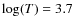 $\log(T)=3.7$
