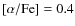$[\alpha/{\rm Fe}]=0.4$