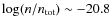 $\log(n/n_{\rm tot})\sim -20.8$
