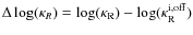 $\Delta\log(\kappa_{R})=\log(\kappa_{\rm R})-\log(\kappa_{\rm R}^{\rm i, off})$