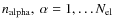 $n_{\rm alpha},~ \alpha=1,\dots N_{\rm el}$