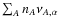$\sum_{A} n_A \nu_{A,\alpha}$