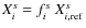 $X_i^s=f_i^s ~X_{i,{\rm ref}}^s$
