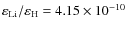 $\varepsilon _{\rm Li}/\varepsilon _{\rm H}=4.15\times 10^{-10}$