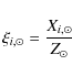 \begin{displaymath}\xi_{i,\odot} =\displaystyle\frac{X_{i, \odot}}{Z_{\odot}}
\end{displaymath}