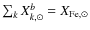 $\sum_{k}X_{k,\odot}^b = X_{{\rm Fe},\odot}$