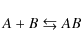 \begin{displaymath}
A + B \leftrightarrows AB
\end{displaymath}