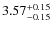 $3.57^{{\rm + 0.15}}_{{\rm - 0.15}}$