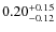 $0.20^{{\rm + 0.15}}_{{\rm - 0.12}}$