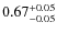 $0.67^{{\rm + 0.05}}_{{\rm - 0.05}}$