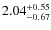 $2.04^{{\rm + 0.55}}_{{\rm - 0.67}}$