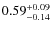 $0.59^{{\rm + 0.09}}_{{\rm - 0.14}}$