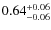 $0.64^{{\rm + 0.06}}_{{\rm - 0.06}}$