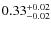 $0.33^{{\rm + 0.02}}_{{\rm - 0.02}}$