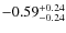 $-0.59^{{\rm + 0.24}}_{{\rm -0.24}}$