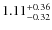 $1.11^{{\rm + 0.36}}_{{\rm - 0.32}}$