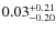 $0.03^{{\rm + 0.21}}_{{\rm -0.20}}$