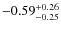 $-0.59^{{\rm + 0.26}}_{{\rm -0.25}}$