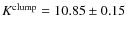 $K^{\rm clump}=10.85\pm0.15$