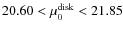 $20.60 < \mu_0^{\rm disk} < 21.85$